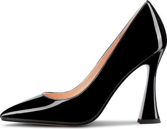 Castamere Women Stiletto High Heel Pointed Toe Slip-on Pumps Court Shoe Sexy Dress Classic 10 CM Heels Black 6 UK