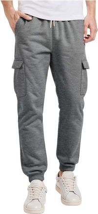 Generic Mens Cargo Trousers Joggers for Men UK Plus Velvet Classic Work Trousers Outdoor Pants Cotton Chinos Regular Fit Multi Pocket (Dark Gray A, XL)