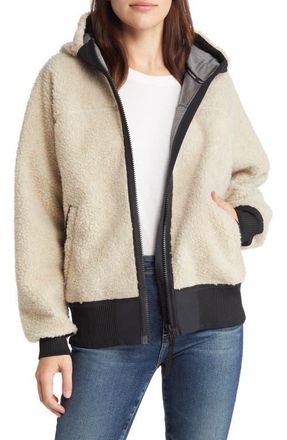 Canada Goose Simcoe Fleece Zip-Up Hooded Jacket in Light Tan-Tan Clair at Nordstrom, Size X-Large