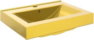 vidaXL Lavabo con rebosadero 60x46x16 cm cerámica dorado Vidaxl