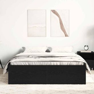 Berkfield Home Durable Bed Frame without Mattress Black Oak 120x190 cm Engineere