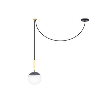 Netlighting Mine 1 Light Globe Ceiling Pendant Wood Dark Grey E27