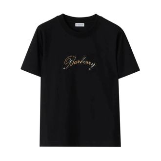 Burberry Tops, Dames, Zwart, M, Katoen, T-shirts