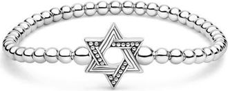 Lagos Signature Caviar Star of David Stretch Bracelet in Silver at Nordstrom, Size 7