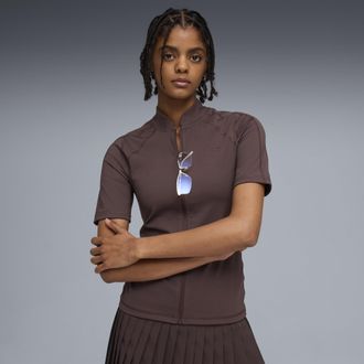 Puma T-shirt aderente T7 da donna, Abbigliamento, Marrone, XL