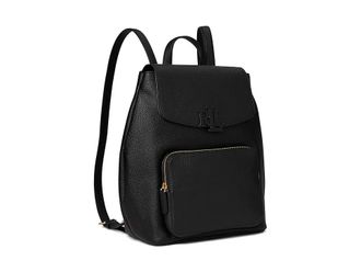 Lauren Ralph Lauren Pebbled Leather Medium Cameryn Backpack Backpack Bags Black