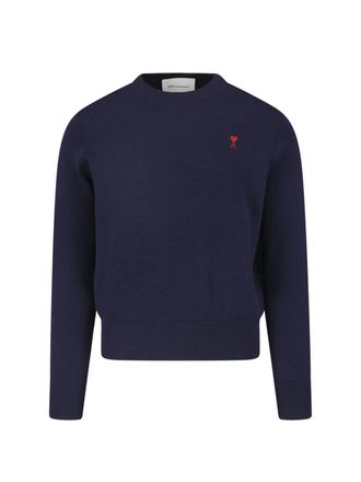 Ami Blue Ami De Caur Wool Sweater