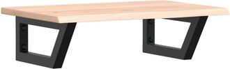 vidaXL Basin Shelf Wall Mounted Steel and Solid Wood Oak Vidaxl