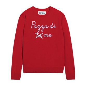 MC2 Saint Barth Round-neck Knitwear, female, Red, Size: XS Red Sweaters for Men