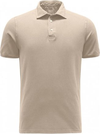 Fedeli Polo Shirt met Korte Mouwen - Heren - Polos - Beige - L - Katoen - Tops