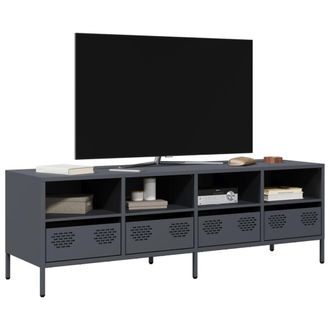 Berkfield Home TV Cabinet Anthracite 135x39x43.5 cm Cold-rolled Steel in Black