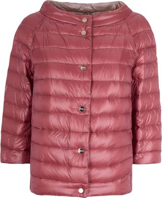 Herno Pink Funnel Neck Boudin Quilted Down Jacket