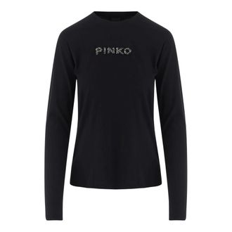 Pinko Pinko, Dames, Tops, Zwart, Maat: M Katoen