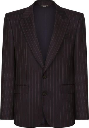 Dolce & Gabbana striped single-breasted blazer - men - Virgin Wool - 48 - Black