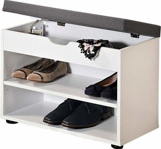 KESPER Mueble Zapatero Blanco Con Asiento Elegante