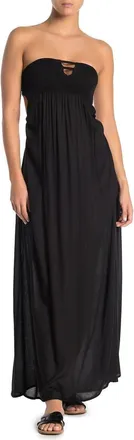 Boho Me Strapless Maxi Cover-Up Dress in Black at Nordstrom Rack, Size X-Small
