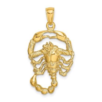 Diamond2Deal 14k Yellow Gold Large Scorpio Zodiac Charm Pendant