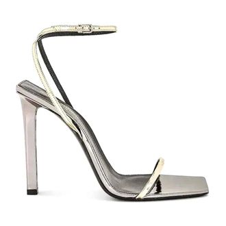Saint Laurent High Heel Sandals, female, Gray, Size: 7 US Sandalo