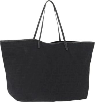 Fendi Pre-owned Tote Bags, female, Black, Size: ONE SIZE Pre-owned Canvas Tote Bag