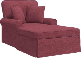 vidaXL Chaise Lounge Con Falda 3 Uds. Rojo Vino Tela 91 X 157 X 91 Cm Vidaxl