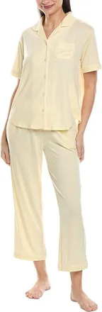 Flora Nikrooz Flora By Flora Nikrooz 2Pc Knit Notch Collar Capri Pajama Set