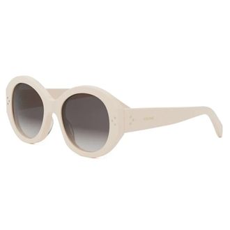 Celine Sunglasses, female, White, 53 MM, Ivory Sunglasses with Brown Gradient Lenses