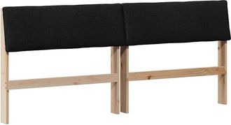 vidaXL Upholstered Headboard Black 180 cm Solid Pine Wood vidaXL