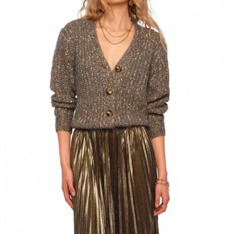 Heartloom Emmeline Soft Melange Knit Cardigan In Spruce