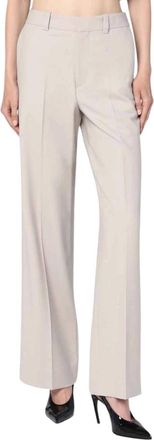 Victoria Beckham Regular Fit Broek - Dames - Wijde Broeken - Beige - 2XS - Broeken