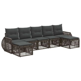 vidaXL Conjunto De Sof&aacute;s De Jard&iacute;n 7 Pcs Gris Y Gris Oscuro Vidaxl