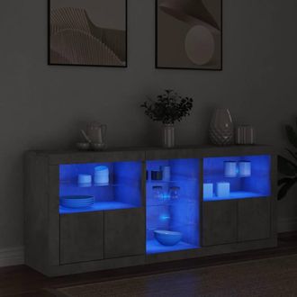 Berkfield Home Sideboard with LED Lights Concrete Grey 162x37x67 cm | Size: 162 x 37 x 67 cm