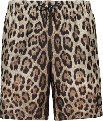 Dolce & Gabbana leopard-print swim shorts - men - Polyamide/Polyester/Elastane - 4 - Neutrals