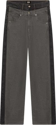 GCDS Denim Gelaagde Losse Pasvorm Broek - Dames - Regular Fit Jeans - Zwart - W28 - Denim - Jeans