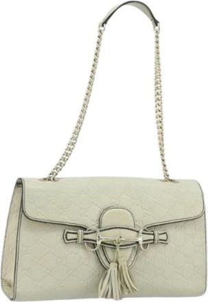 Gucci Pre-owned Shoulder Bags, female, Beige, Size: ONE SIZE Pre-owned Vintage GG Canvas Shoulder Bag
