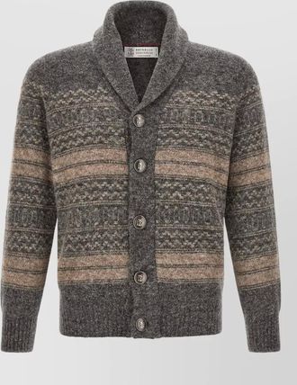 Brunello Cucinelli jacquard shawl neck cardigan
