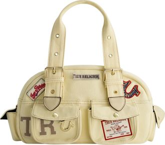 True Religion Multi-Patch Satchel in Beige at Nordstrom