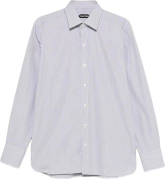 Tom Ford Camicia a righe a maniche lunghe - Blu