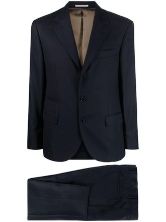Brunello Cucinelli Completo monopetto con revers classici - Blu