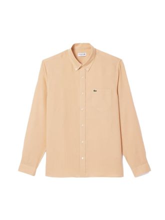 Lacoste Mens shirt crocodile - Beige Wool - Size X-Small