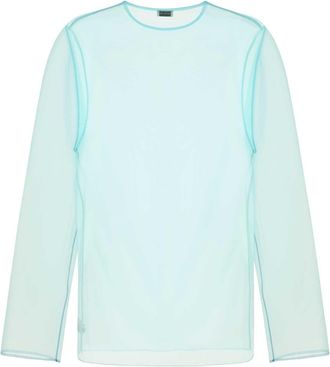 Dries Van Noten Mens Light Blue Organza Camille Top - Size X-Large
