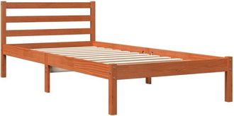 vidaXL Cama sin colchón madera maciza de pino marrón cera 100x200 cm Vidaxl