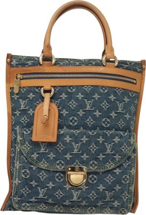 Louis Vuitton Flat Vertical Blue Denim - Jeans Tote Bag (Pre-Owned)