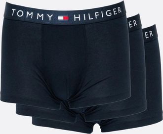 Tommy Hilfiger Mens Tommy Hilfiger 3-Pack Mens Trunks - Desert Sky - Blue/Black - Size: 35/34/32