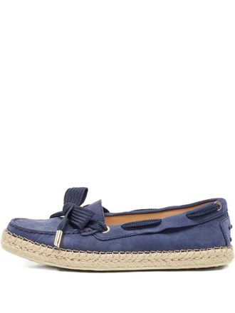 Tod's bow-detail suede espadrilles - Blue