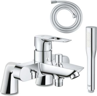 GROHE Mezclador Mec&aacute;nico Grohe Start Loop Con Columnas + Teleducha Vitalio Get Stick 1 Jet + Flexo 1750 Mm