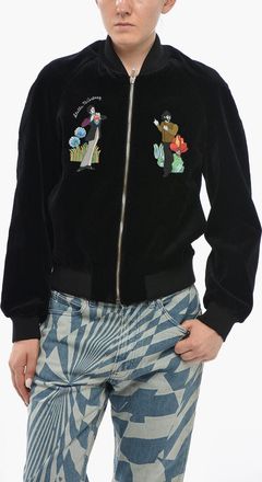 Stella McCartney Embroidered Velvet Bomber Jacket YELLOW SUBMARINE Stella McCartney