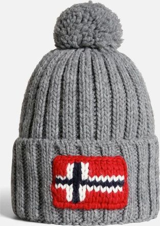 Napapijri Womens Napapijri Semiury 5 Bobble Hat - Medium Grey Melange 160 - Size: ONE size