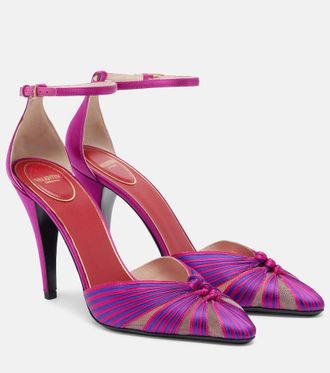 Valentino Garavani Annine leather-trimmed satin pumps