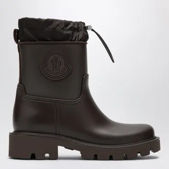 Moncler Stivali da pioggia Kickstream in PVC e nylon marroni