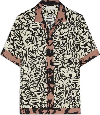 Dries Van Noten Shirts Zwart - Heren - Korte mouwen Overhemden - Veelkleurig - M - Overhemden